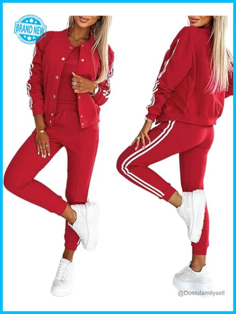 Women's 3-Piece Lounge Set: Jacket, Tank & Joggers